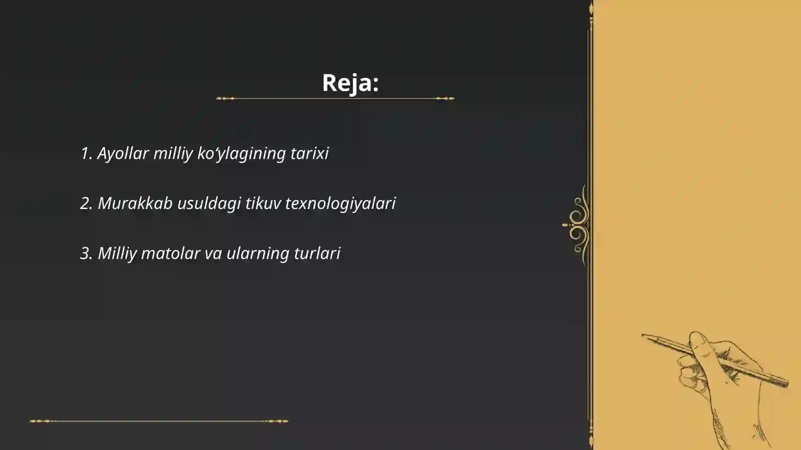Ayollar murakkab usuldagi milliy koʻylagi uchun texnalogik xaritasini tuzish 2