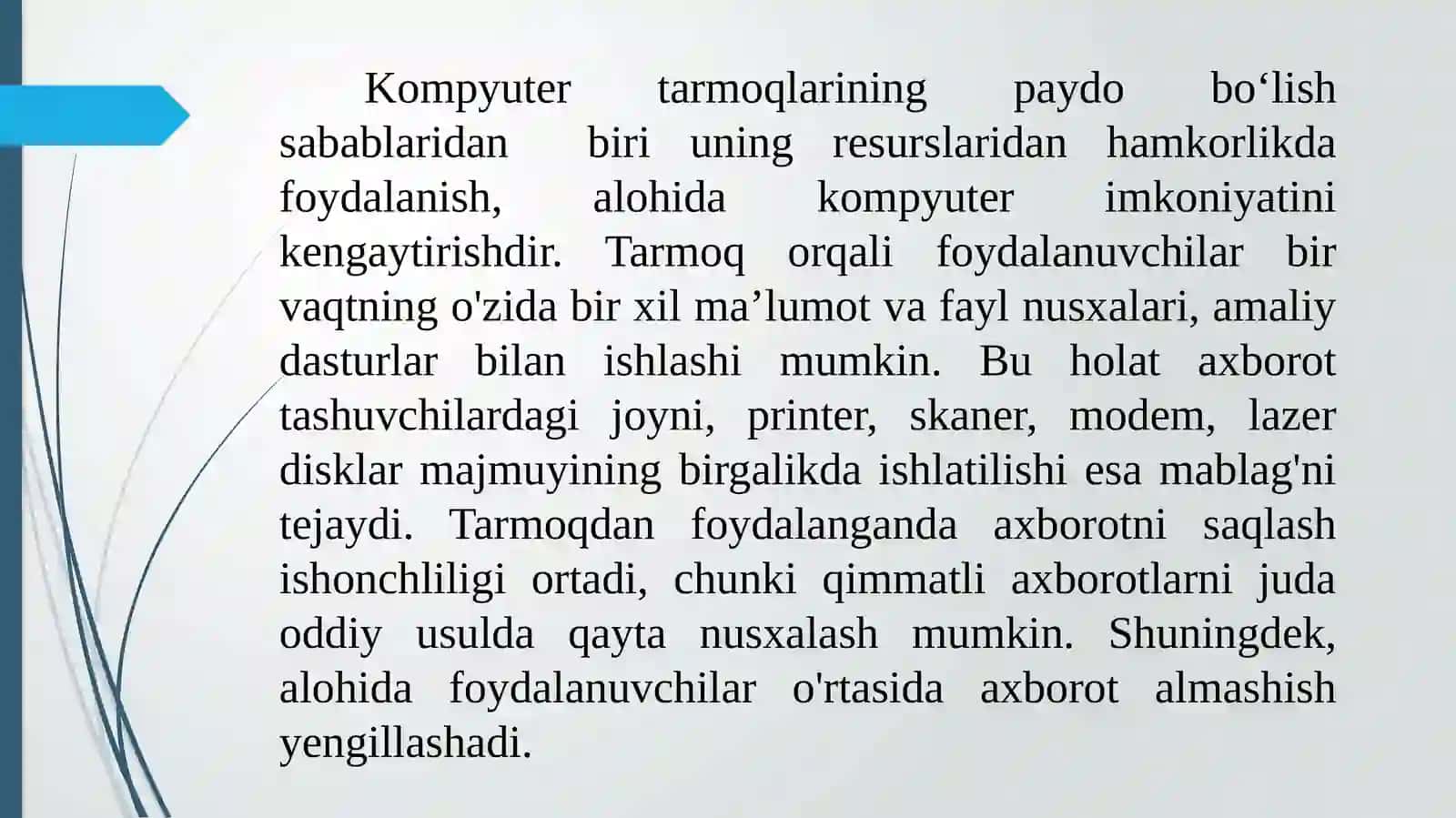KOMPYUTER TARMOQLARI VA ULARNING TURLARI 2