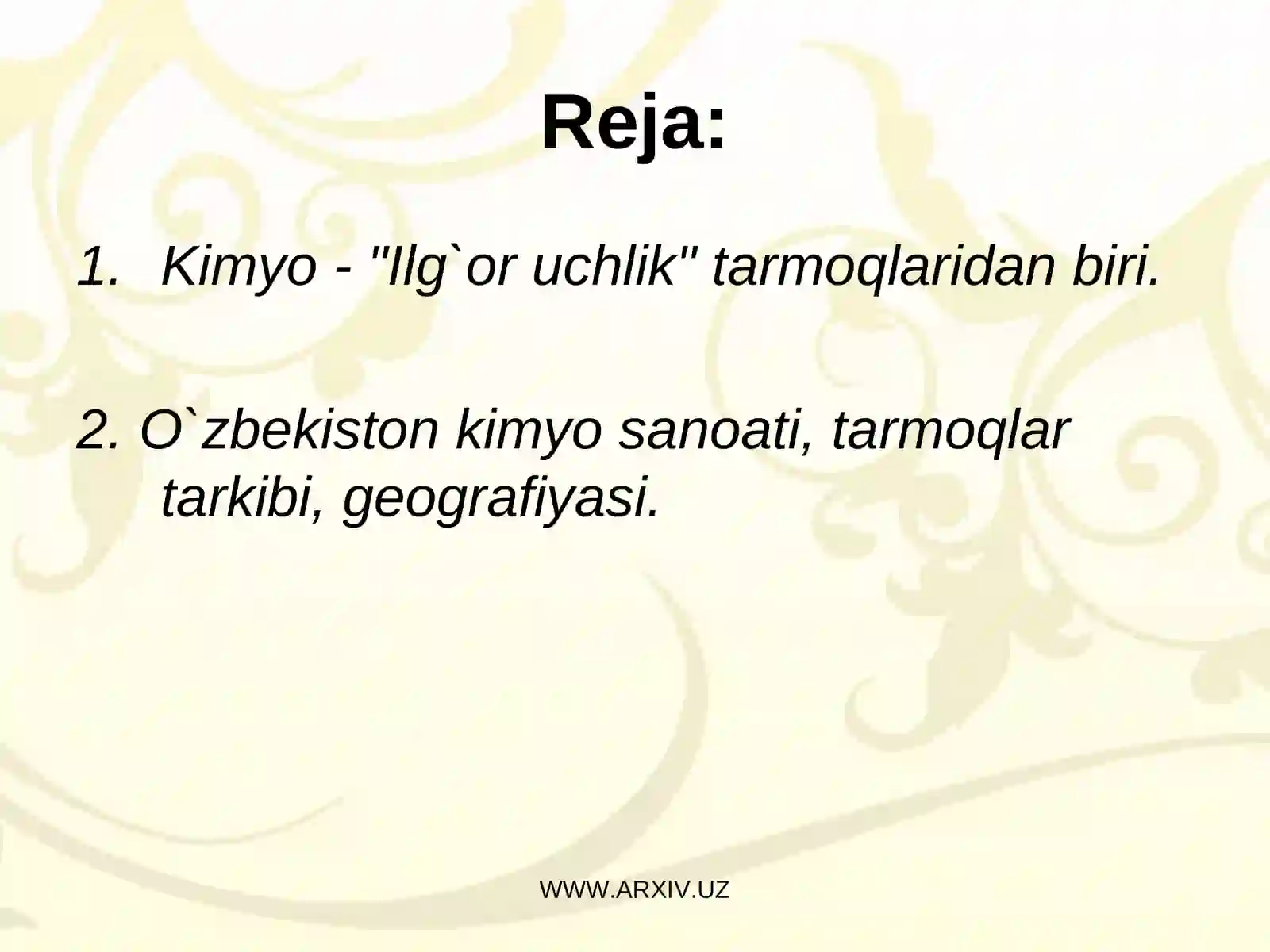 O`zbekistonning kimyo sanoati 2