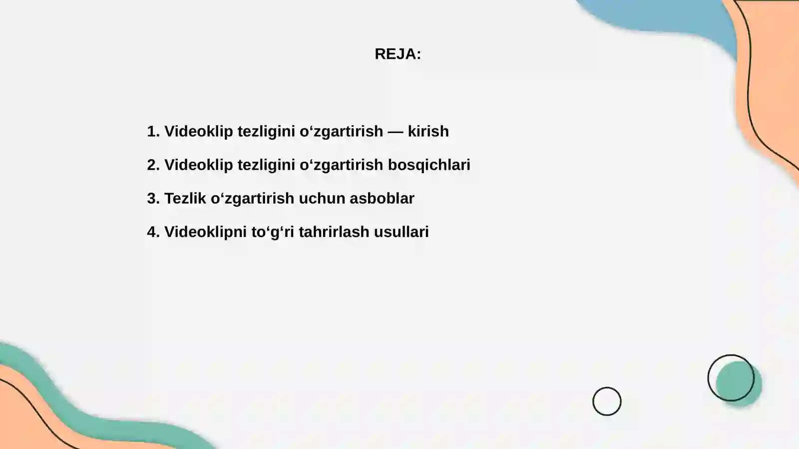 Videoklip tezligini oʻzgartirish 2