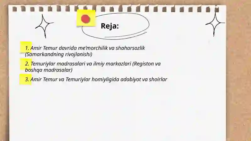 Amir Temur va Temuriylar madaniyati 2