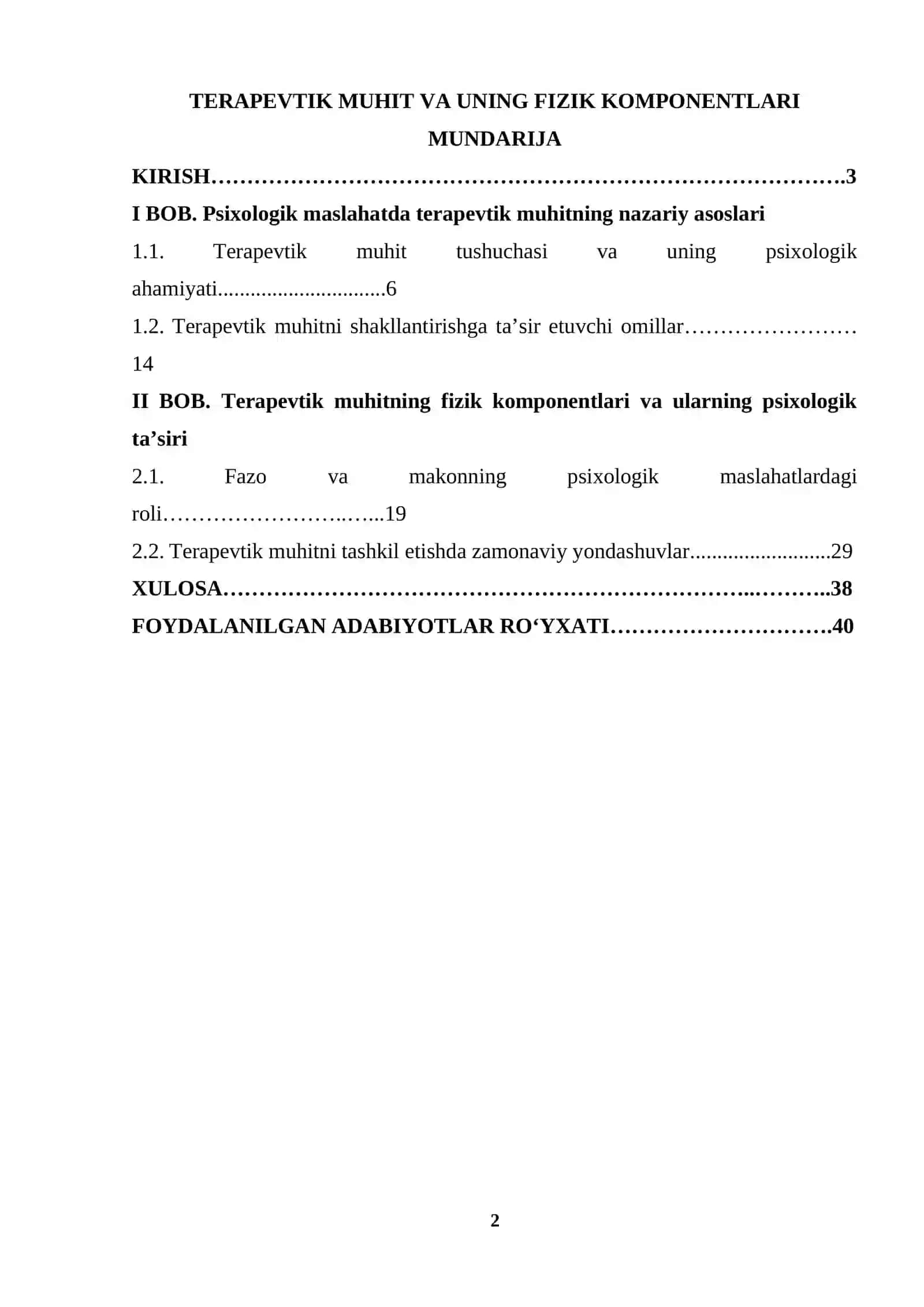TERAPEVTIK MUHIT VA UNING FIZIK KOMPONENTLARI 2