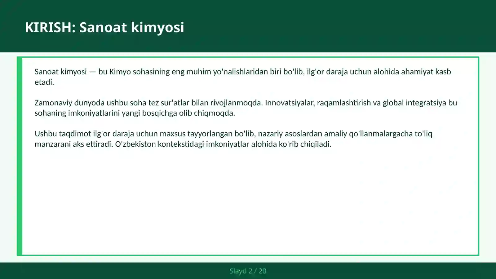Sanoat kimyosi 2