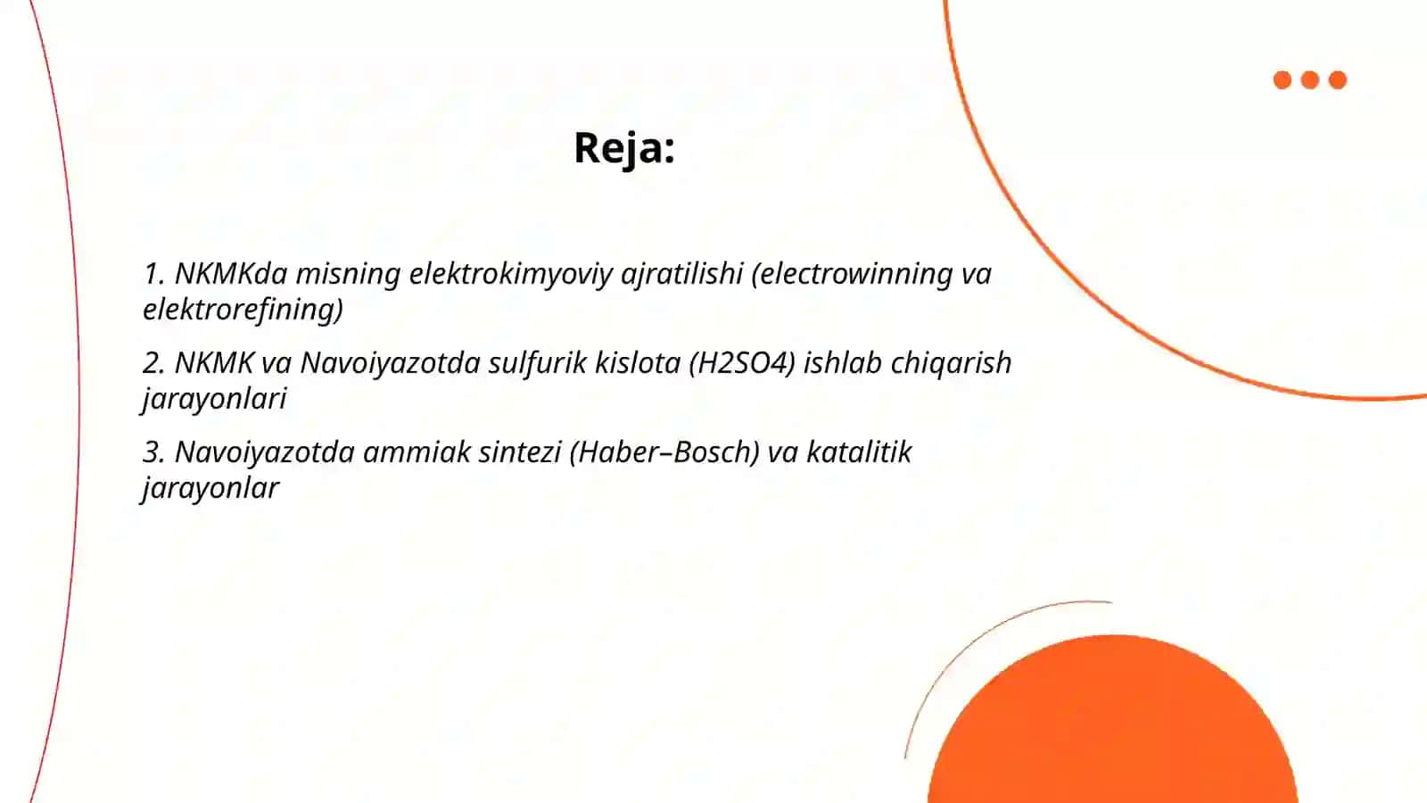 NKMK va Navoiyazotda boʻladigan kimyoviy va elektrokimyoviy jarayonlar 2