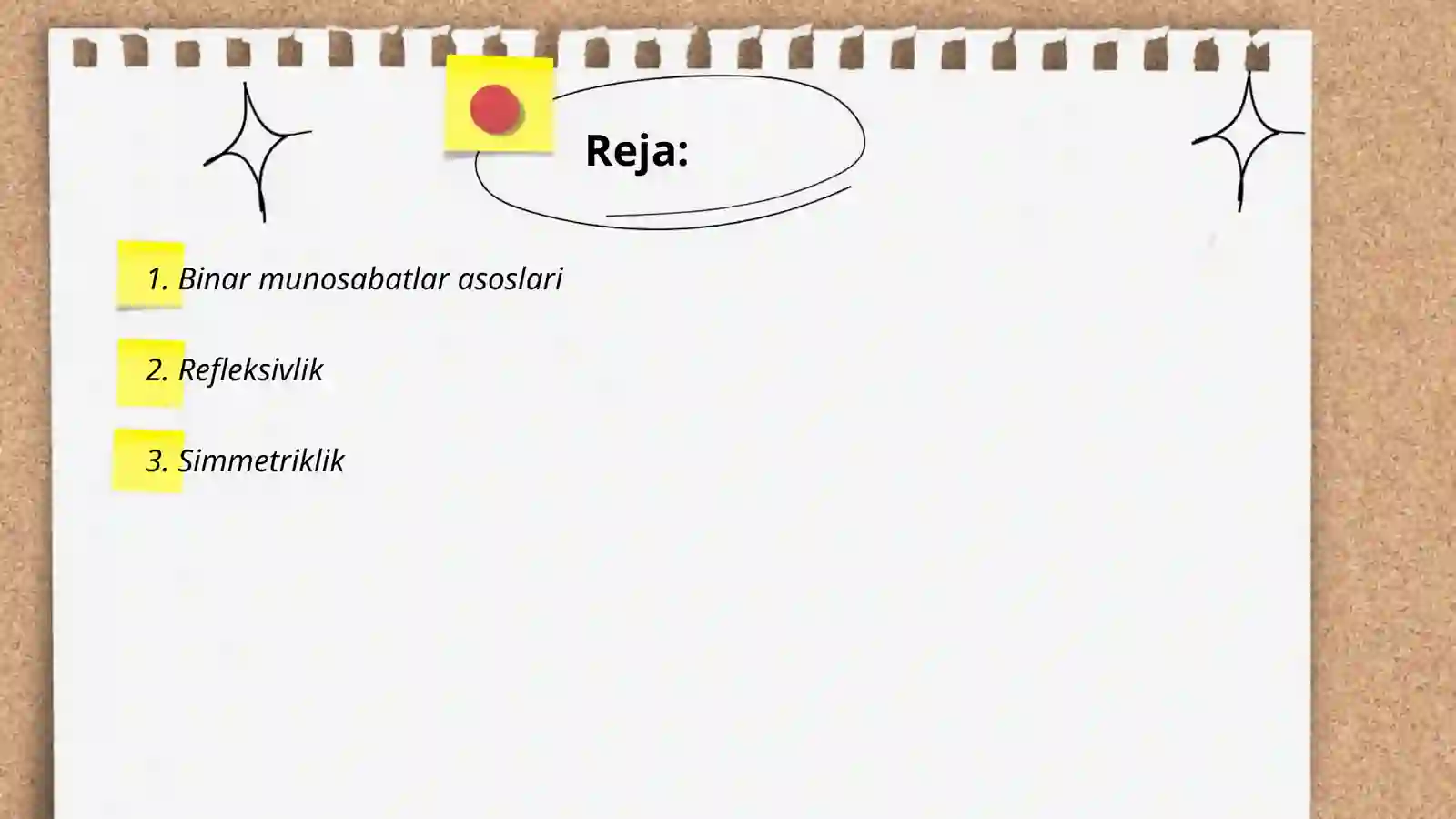 Binar munosabatlar asoslari 2