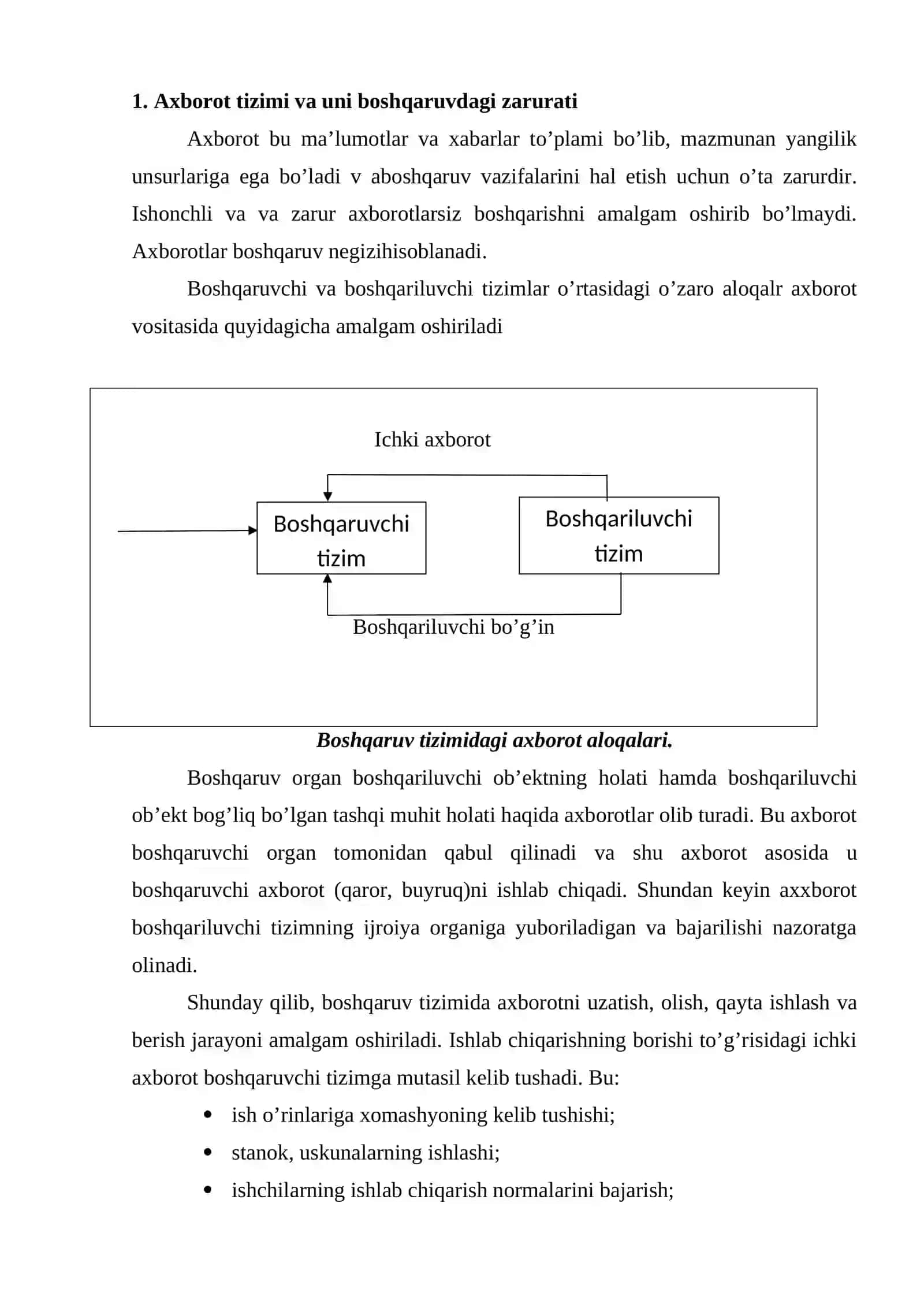 Axborot tizimi va uni boshqaruvdagi zarurati 2
