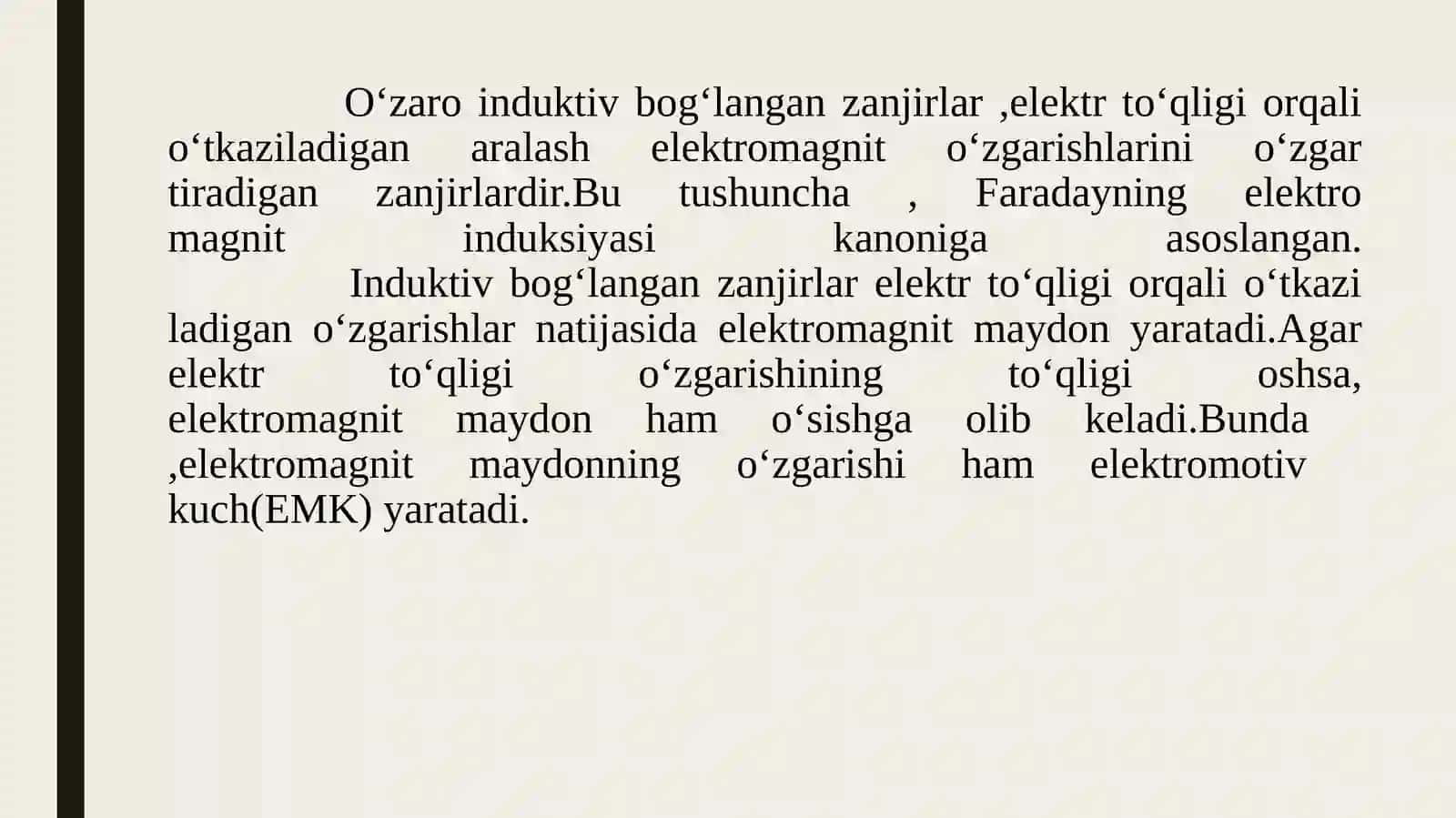 O‘zaro induktiv bog‘langan zanjirlar 2