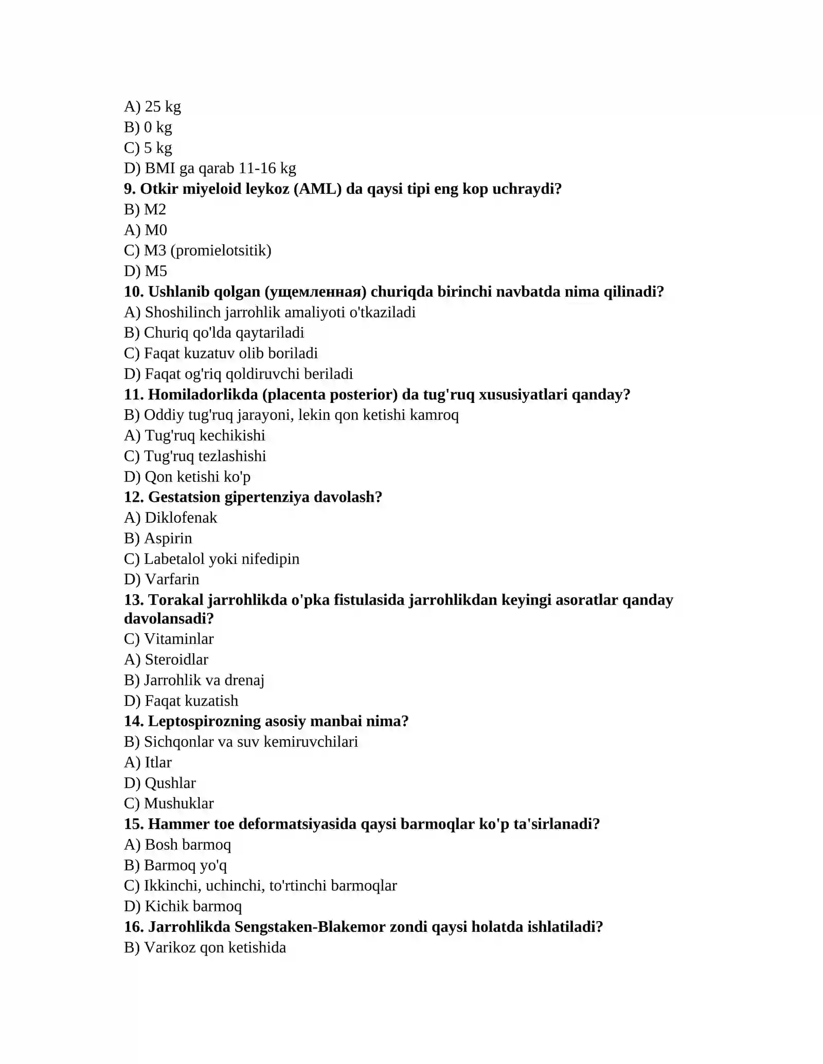 Biokimyo testlari 2