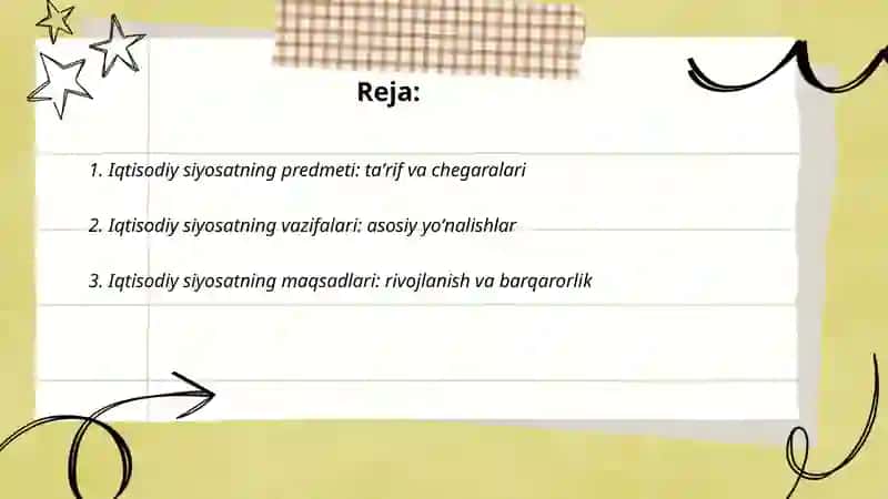 Iqtisodiy siyosatning predmeti va vazifalari 2