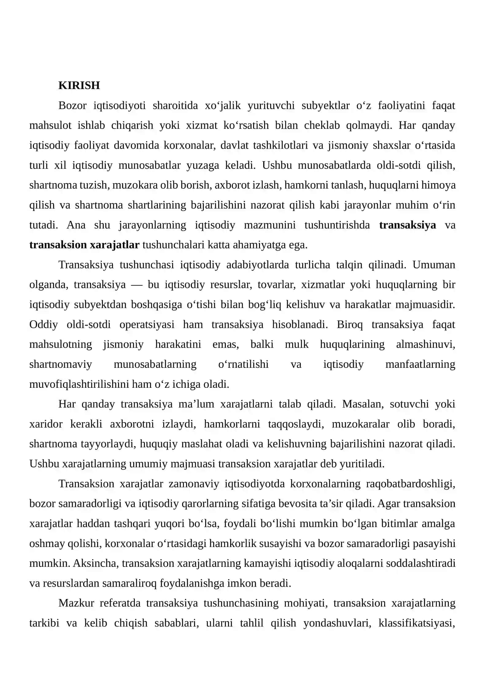 Transaksiyalar va transaksion xarajatlar: mazmuni, tarkibi, klassifikatsiyasi va kamaytirish yo‘llari 2