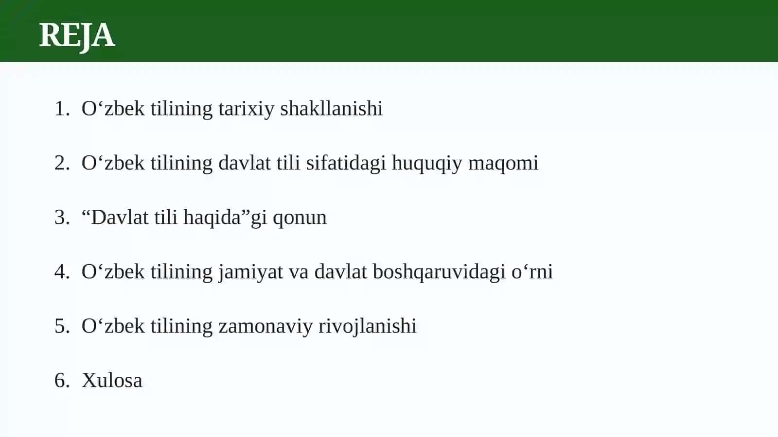 O‘zbek Tili — Davlat Tili 2