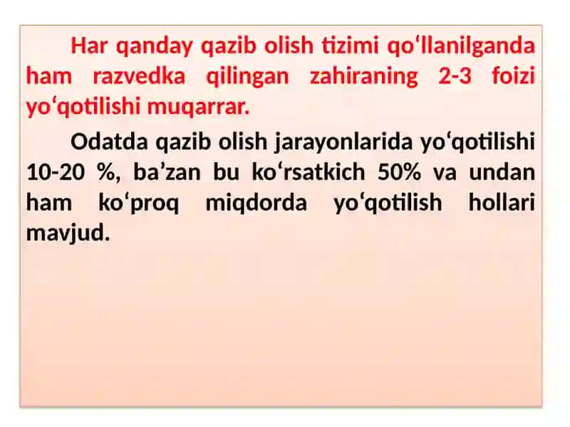 Yo‘qotilishni hisobga olish va ularni turkumlash (tasniflash) 2