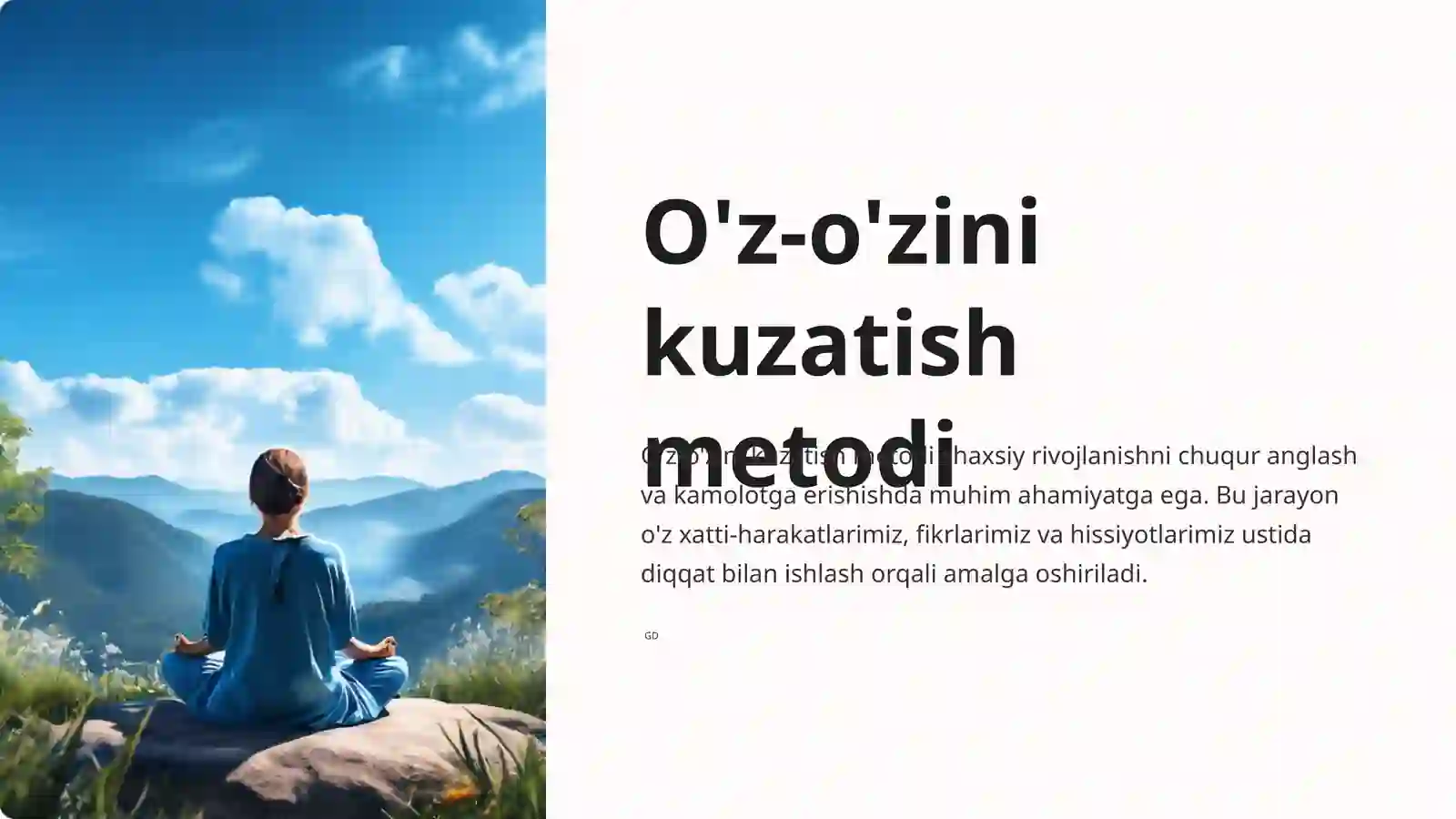 O’z-o’zini kuzatish metodi. 2