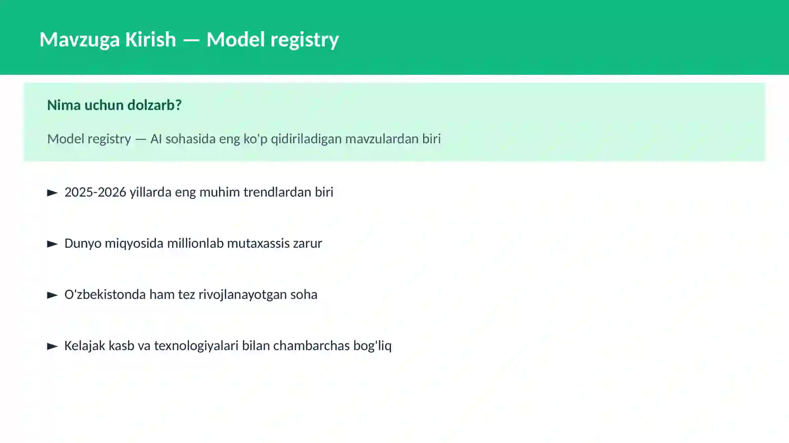 Model registry 2