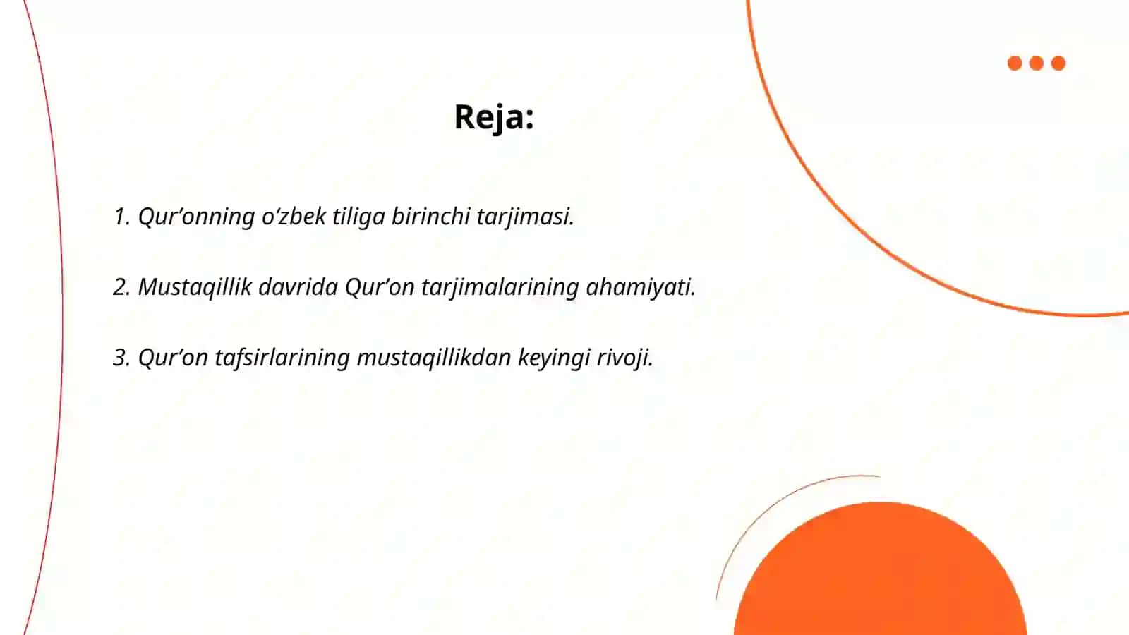 Mustaqillik yillarida Qurʼonning oʻzbek tiliga tarjima qilinishi va tafsirlari haqida 2