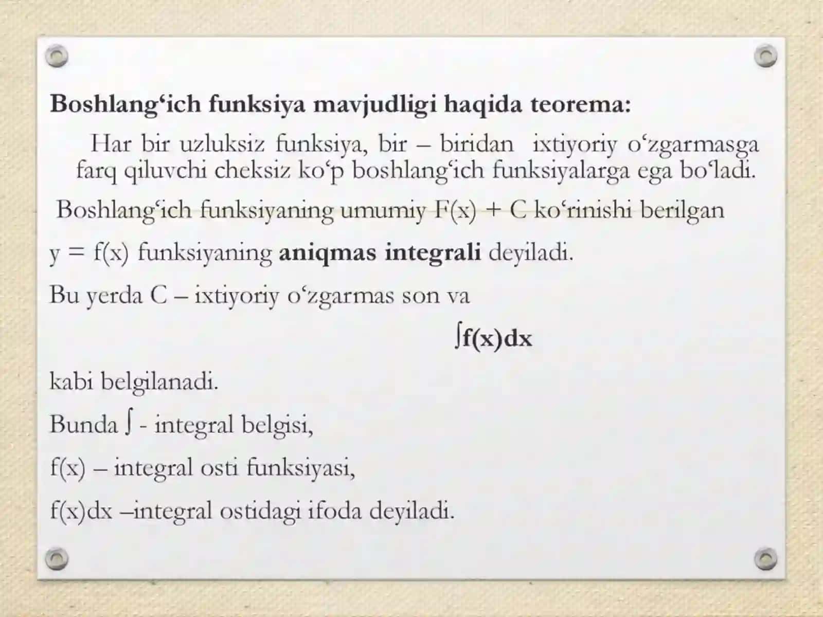 Integrallar jadvali 2