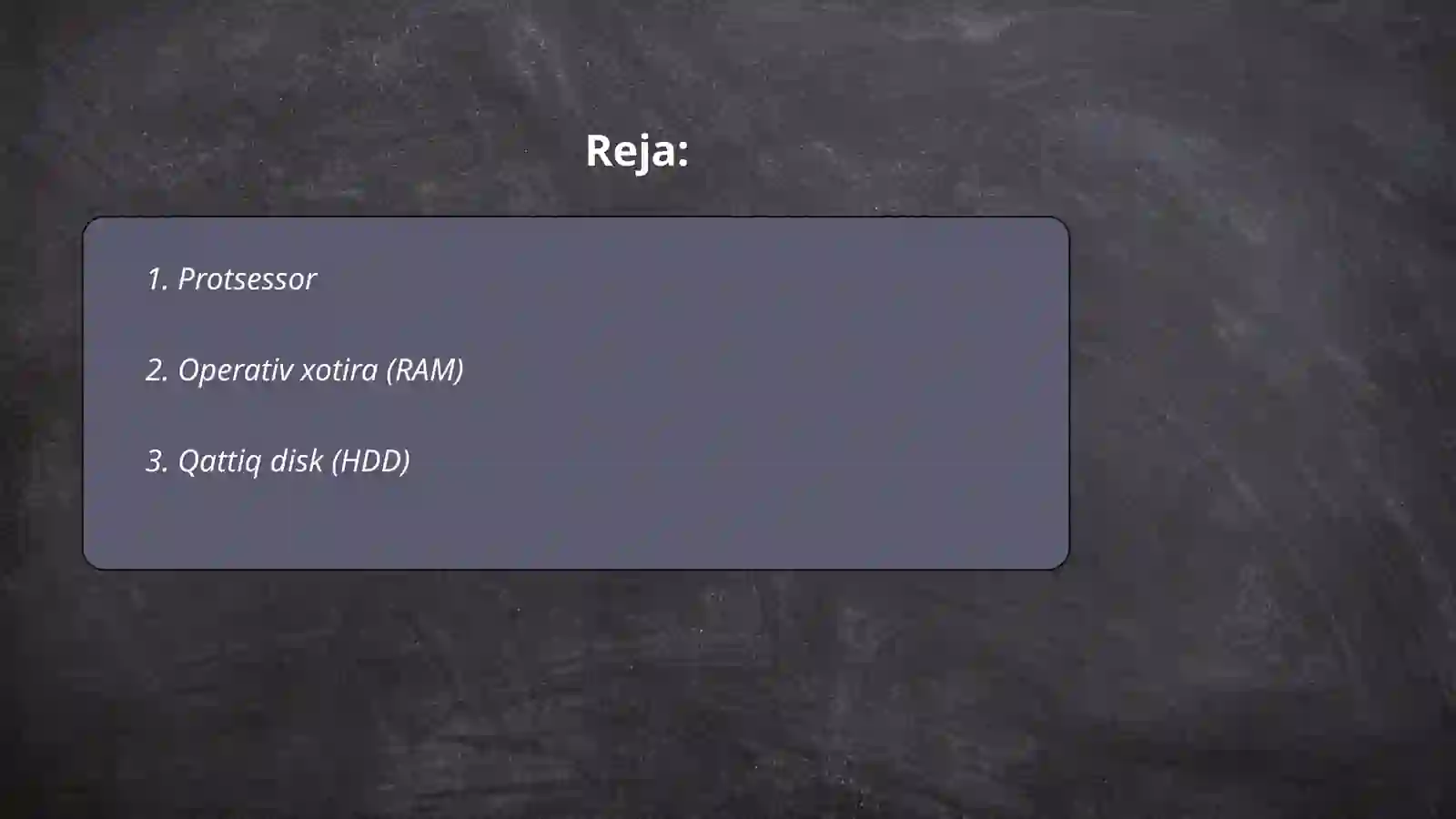 Kompyuterning asosiy qurilmalari 2