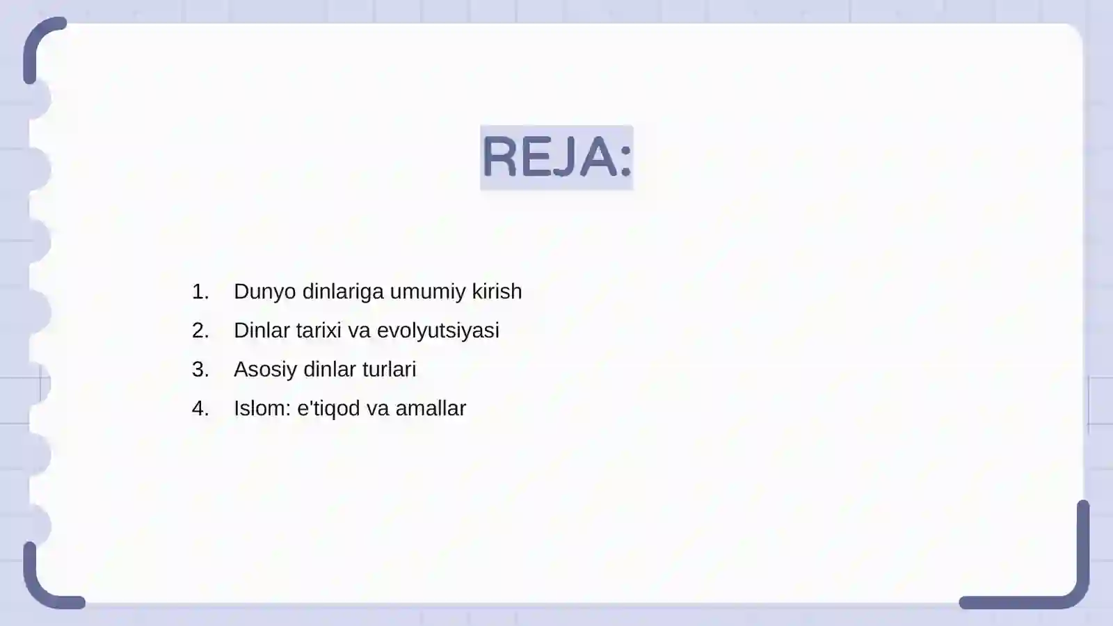 Dunyo dinlari haqida 2