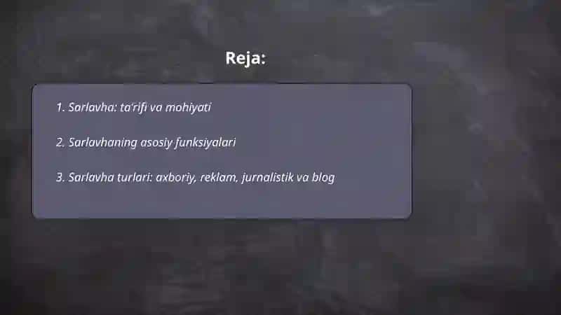 Sarlavha ta'limi 2