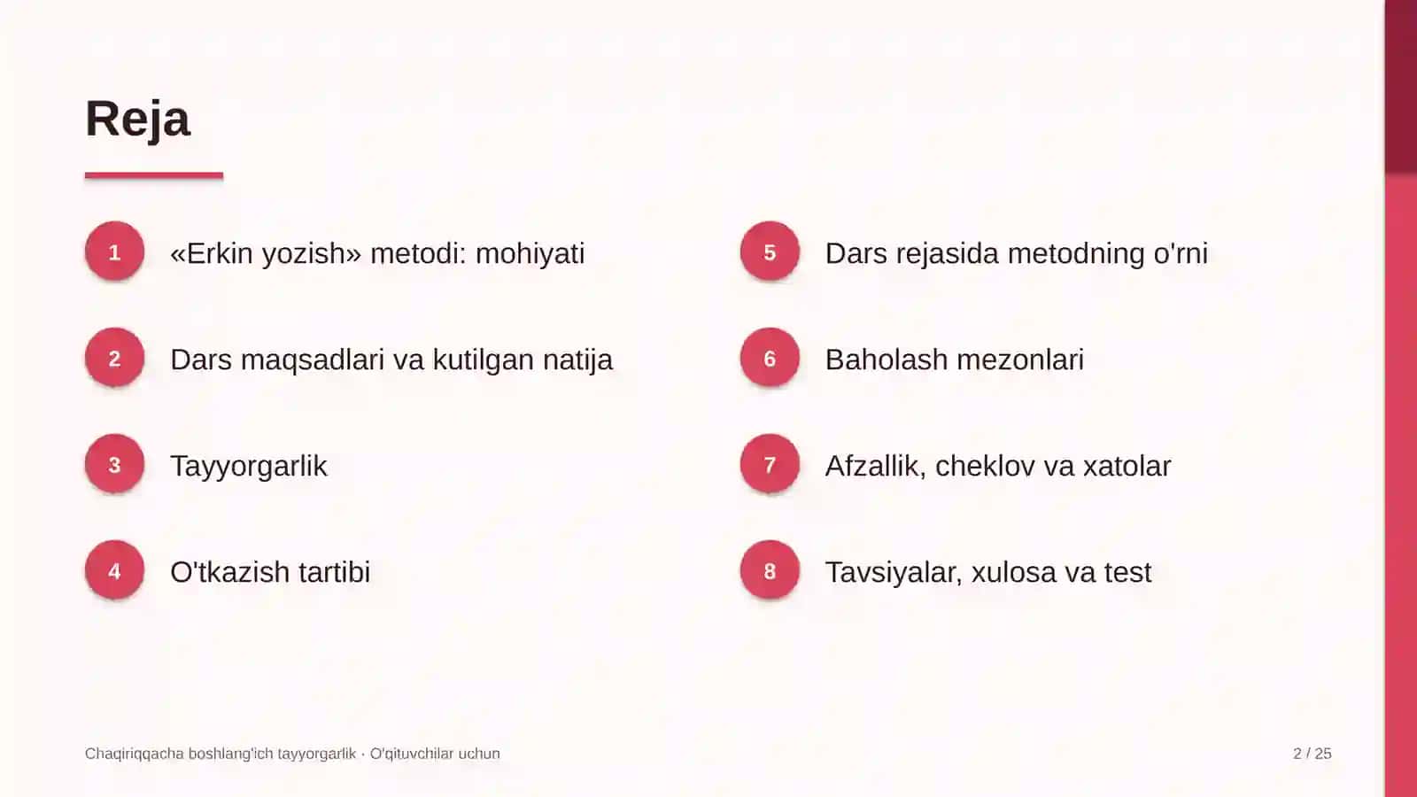 chaqiriqqacha boshlang'ich tayyorgarlik darslarida erkin yozish metodidan foydalanish 7709 2