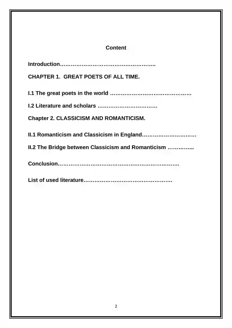 Classicism and Romanticism in Literature 2