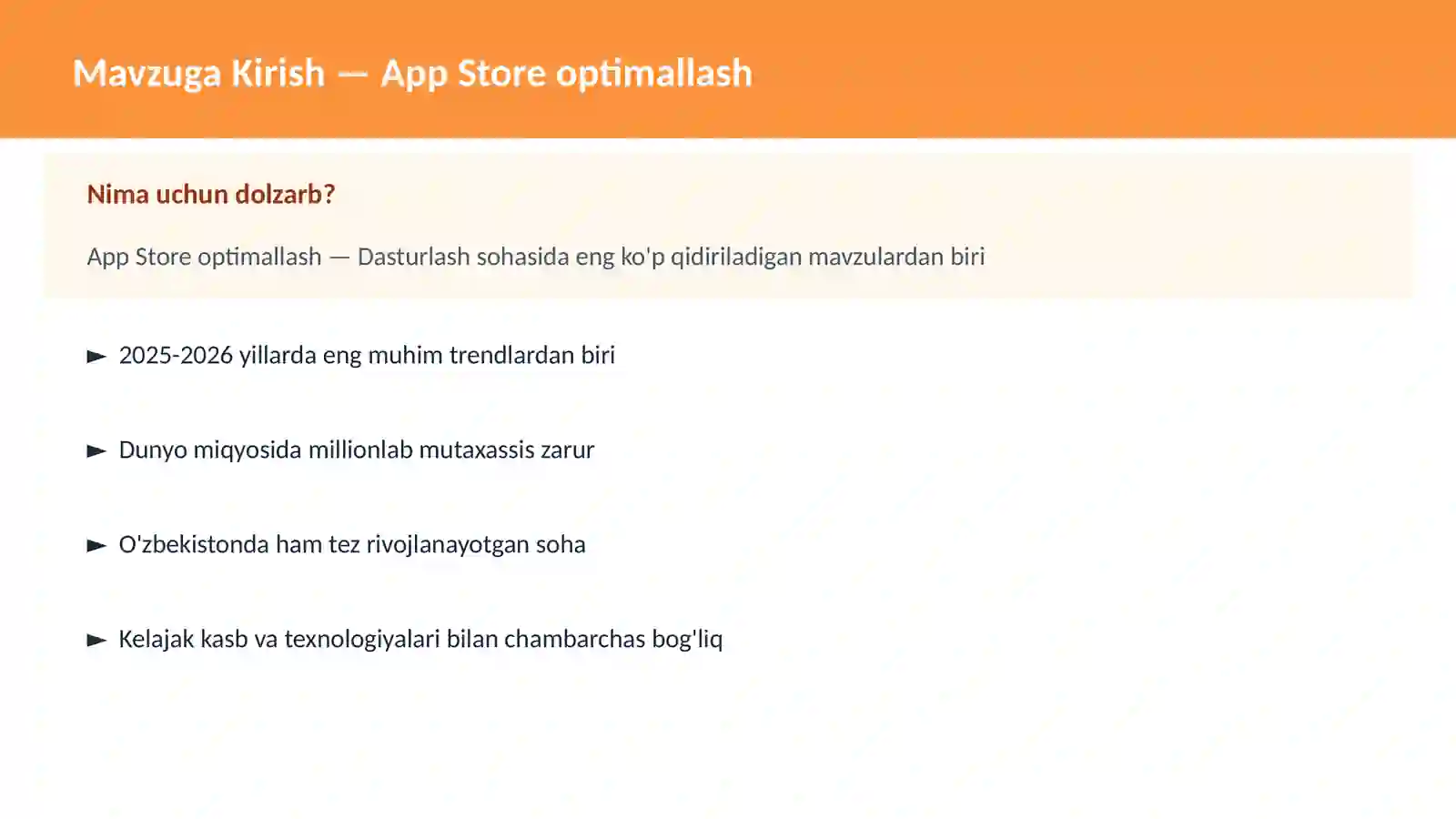 App Store optimallash 2