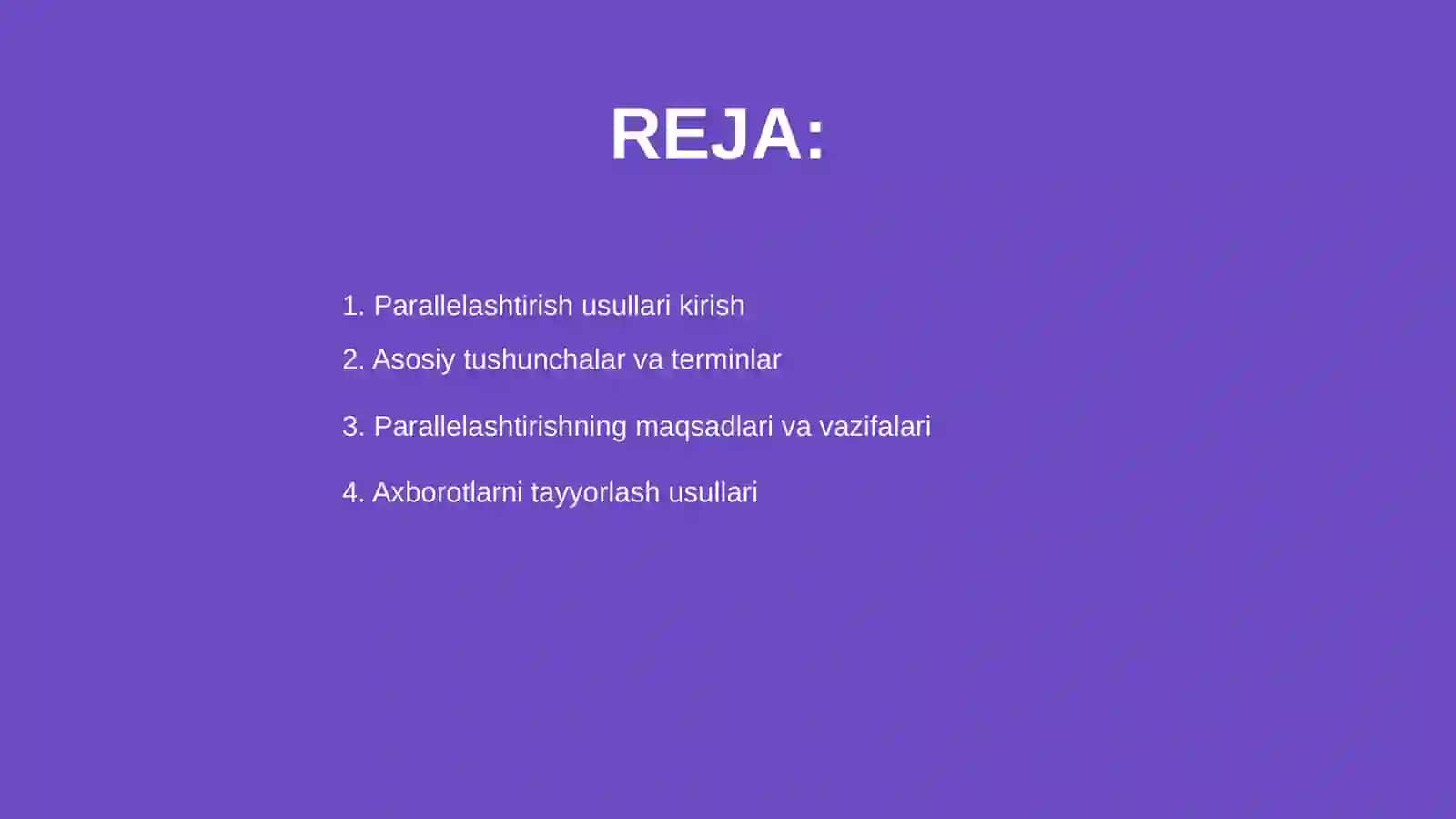 Parallelashtirish usullarini yaratish asoslari 2
