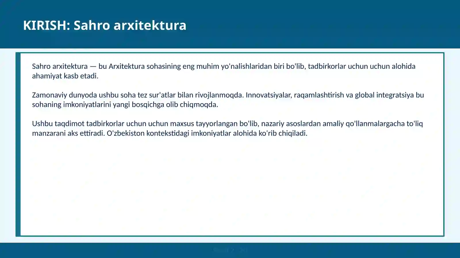 Sahro arxitektura 2