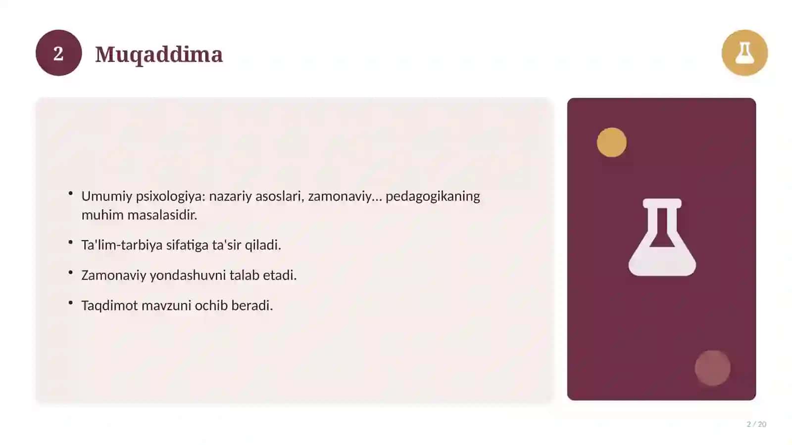 Umumiy psixologiya: nazariy asoslari, zamonaviy yondashuvda (Magistrlik dissertatsiyasi mavzusi) 2