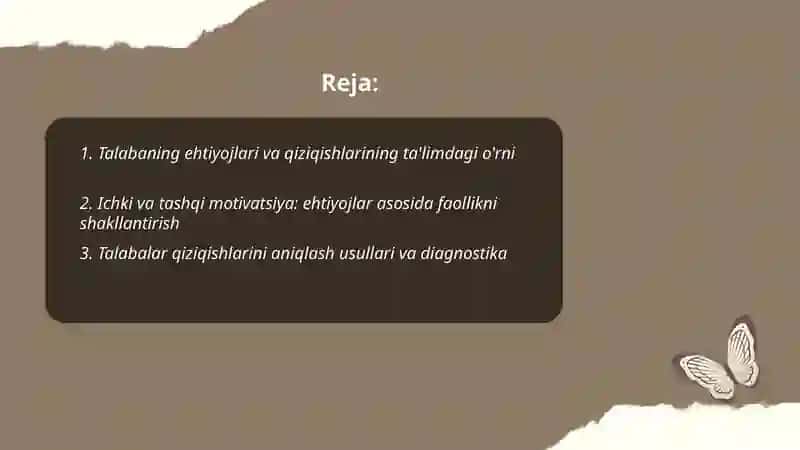 Talabaning ta'lim faoliyatida ehtiyojlar va qiziqishlar - faollikning manbayi sifatida Shodiyeva Nasiba 2