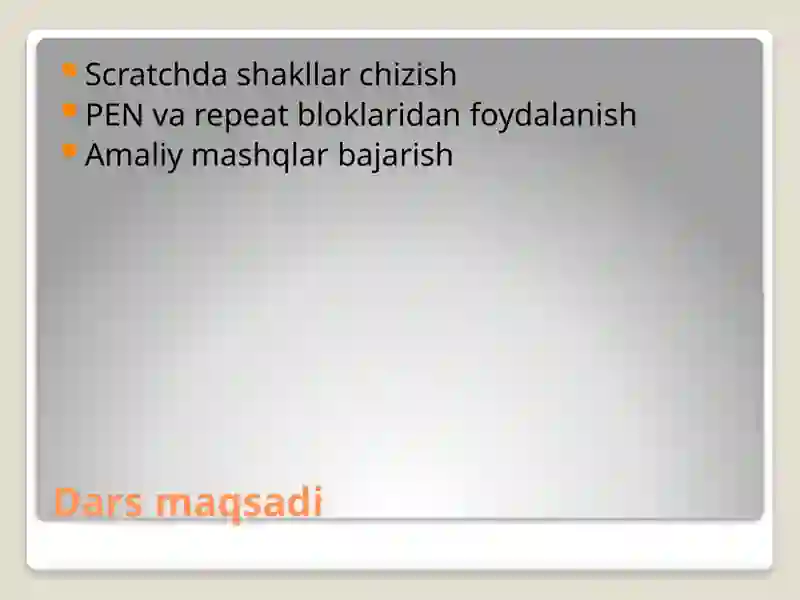 Scratchda shakllar bilan ishlash 2