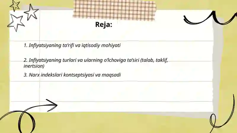 Inflyatsiyaning mohiyati va hisoblanish usullari 2