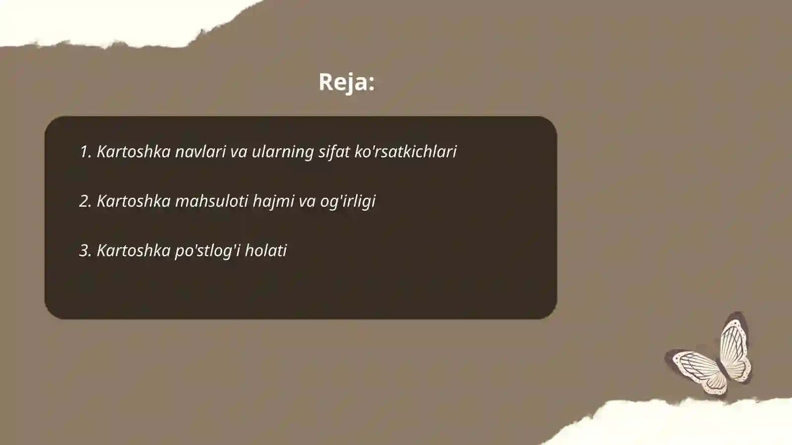 Kartoshka Mahsulotini standard boyicha sifat korsatkichi 2