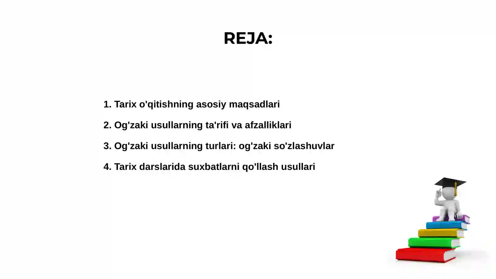 Tarix o'qitishning og'zaki usullari va turlari 2