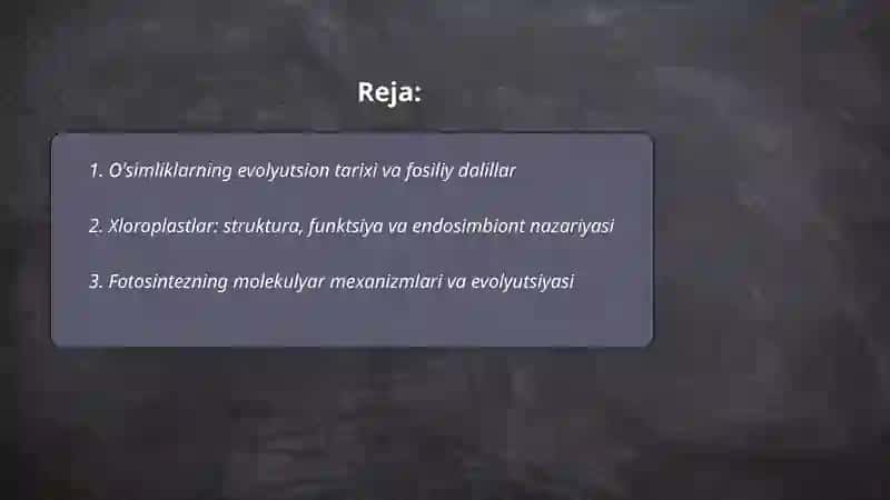 O'zimliklar evolutsiyasi va hujayra biologiyasi (sitologiya) 2