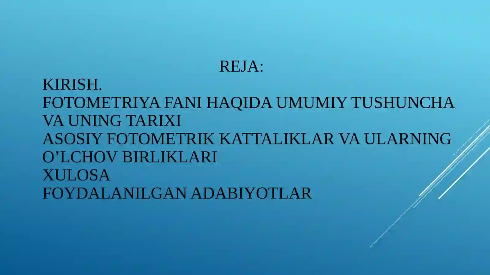 Fizika optika fanidan slayd 2