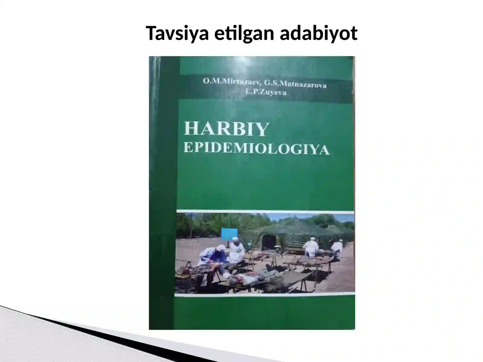 Harbiy epidemiologiya fanidan yilnomalar 2