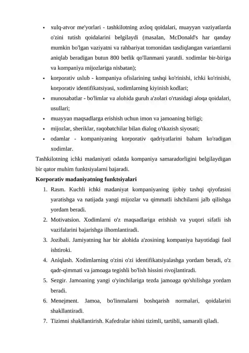 Korporativ Madaniyatning Qadri va uning Xulq-atvor Standartlari 2