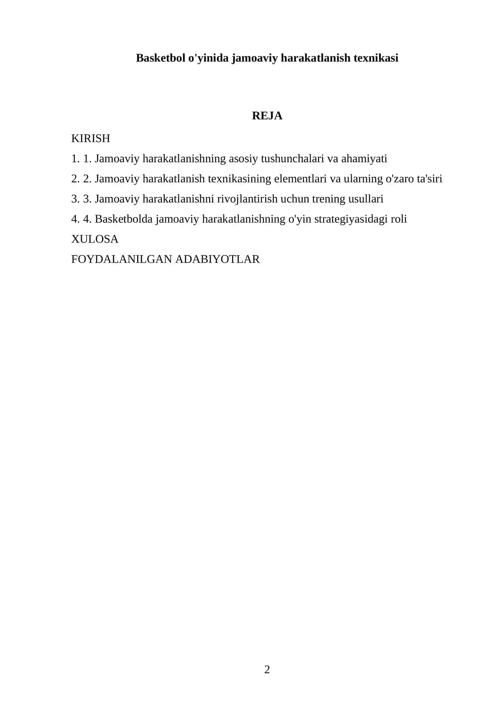 Basketbol o'yinida jamoaviy harakatlanish texnikasi 2