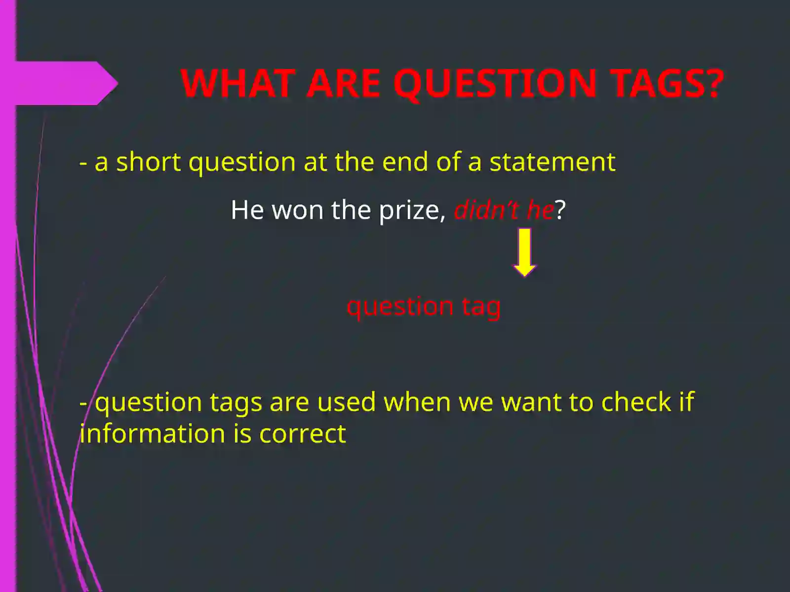 Question tags 2