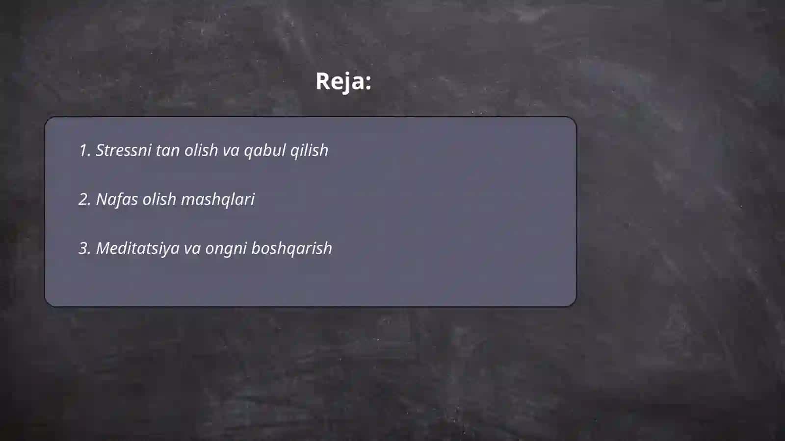 Stressni boshqarishning psixologik texnikalari qanday 2