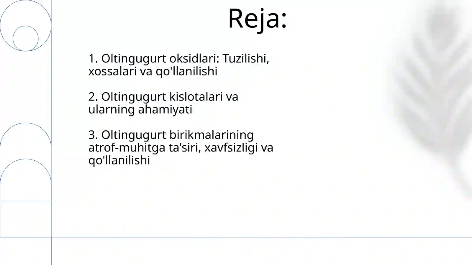 Oltingugurtning kislorodli birikmalari 2