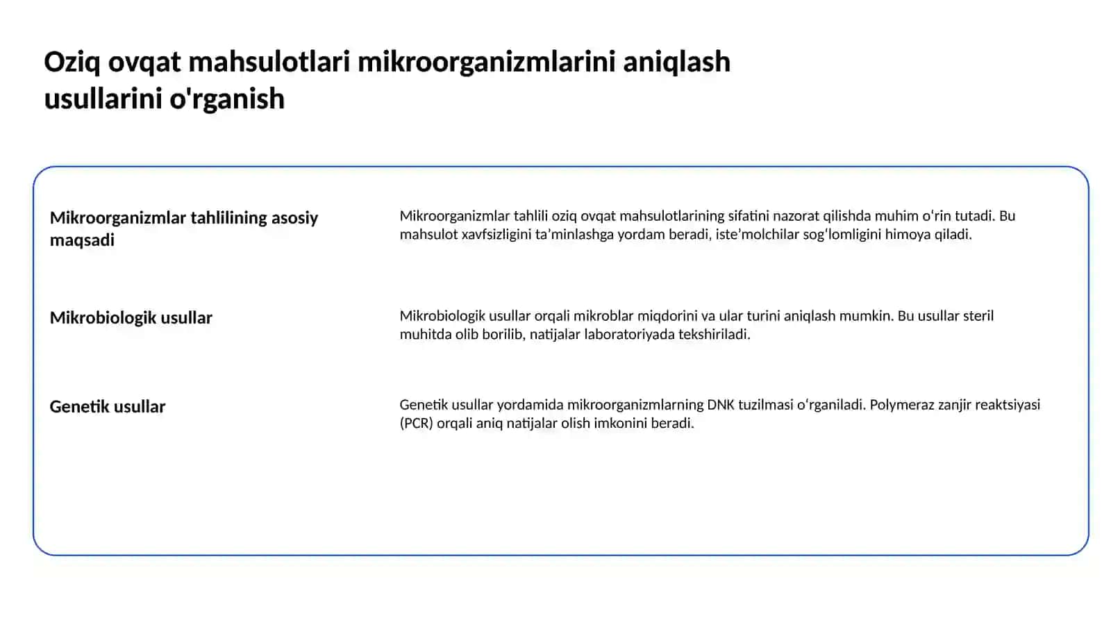 Oziq ovqat mahsulotlariga sanitar bakteriologik baho berish va tahlil qilish 2