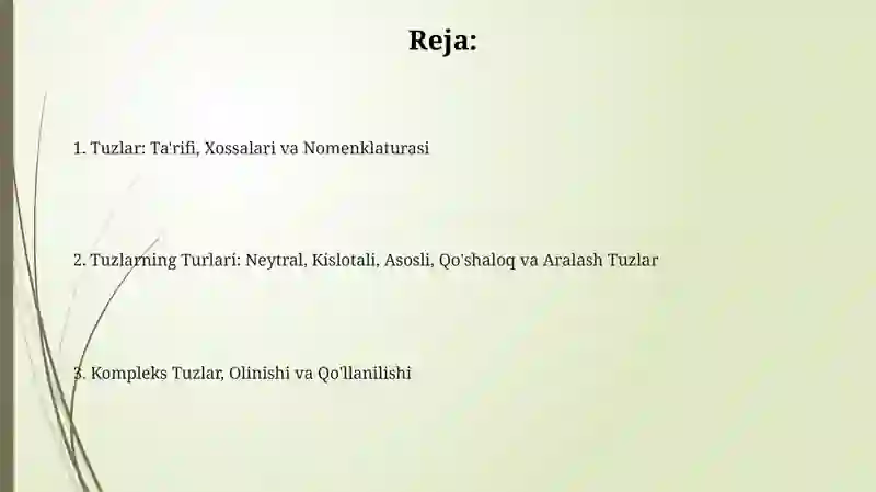 Tuzlar va ularning xossalari 2