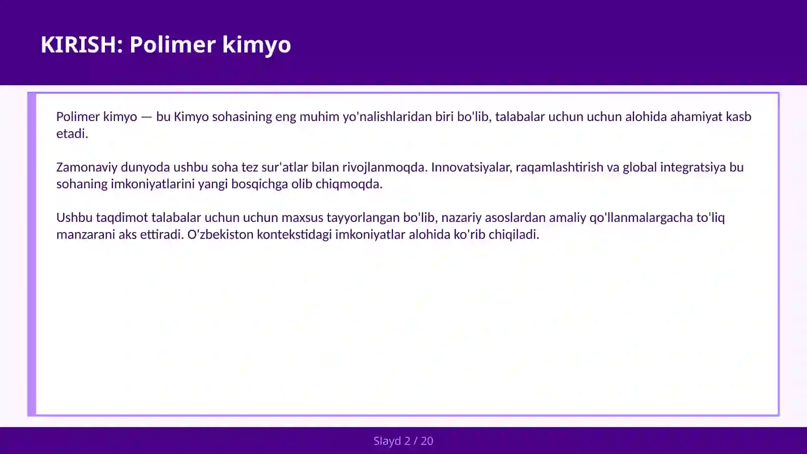 Polimer kimyo 2