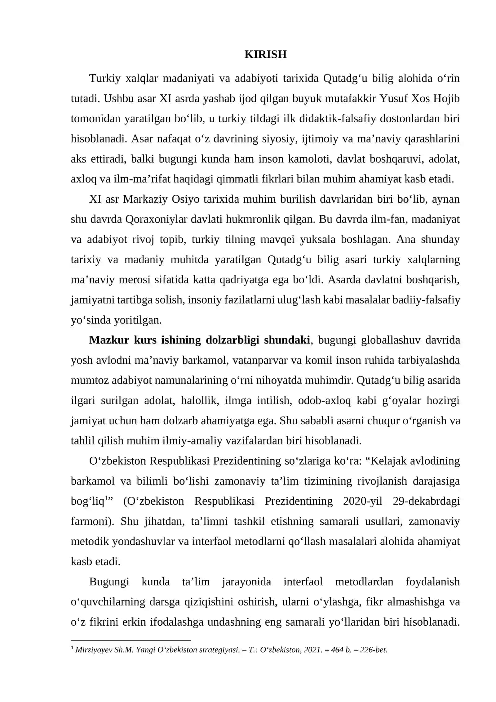Yusuf Xos Hojib. "Qutadg'u bilig". Tarixiy davr. Muallif haqida. Asarning yaratilish tarixi. Asar matni bilan ishlash 2