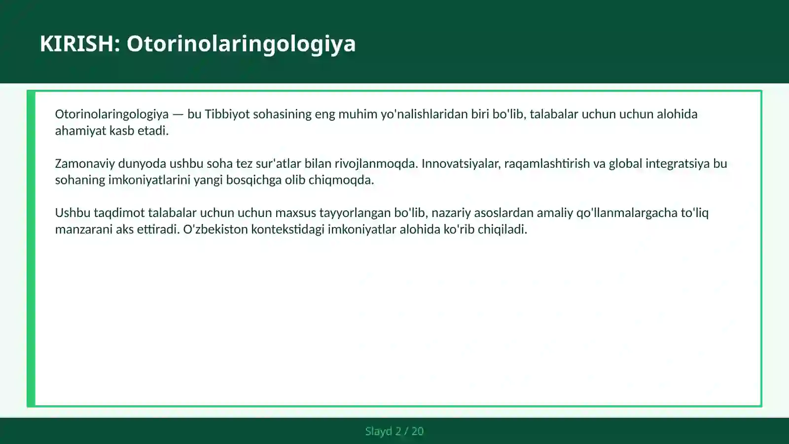 OTORINOLARINGOLOGIYA 2