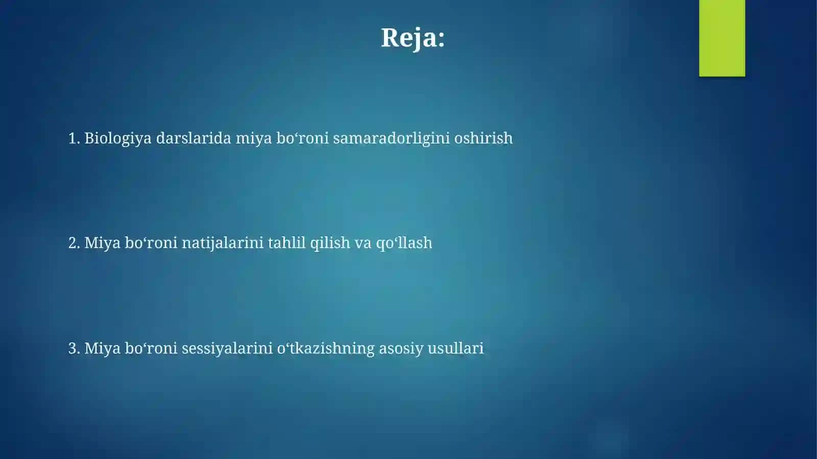 Biologiya darslarda aqliy hujum o‘tkazish 2