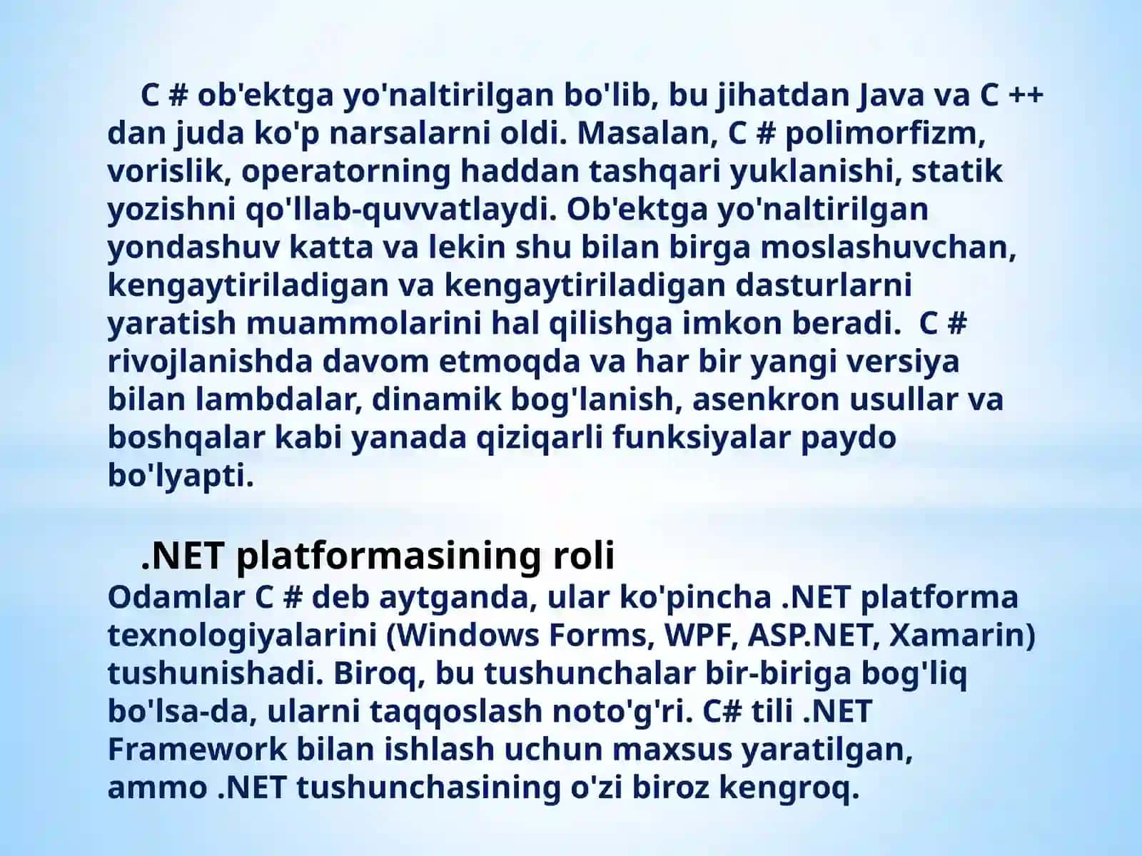 C# 9.0va.NET 2