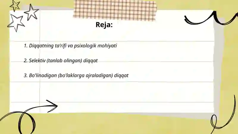 Diqqat turlari va uning xususiyatlari 2
